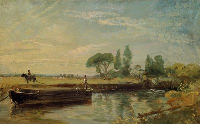 A Barge below Flatford Lock, c.1810 by John Constable